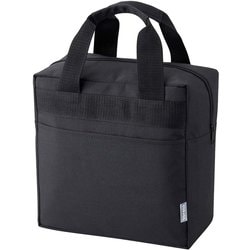 soreto 大きめ ランチバッグ トートバッグ 洗える お弁当袋 ポケット2個付き 大きく開いて出し入れしやすい ブラック TB-40