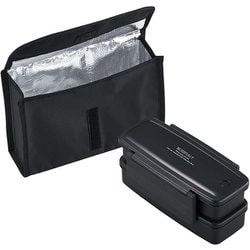 ランチボックス お弁当箱 2段 860ml ブリスフリー 抗菌 Ag 電子レンジ対応 食洗機対応 箸付き 保冷ケース付き ブラック 日本製 BLW-12HE
