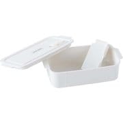 STL-500-B [弁当箱 バターケース 密閉 保存容器 500ml 抗菌 フタをしたまま 電子レンジ対応 食洗機対応 冷凍 カッターになる仕切り付き バルブ付 日本製]