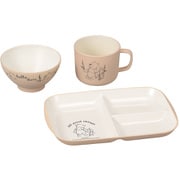 Pooh Bee キッズセット35 飯碗・マグ・ランチプレートセット 子供用食器ギフト グレージュ レンジ・食洗機可 日本製 17083-7
