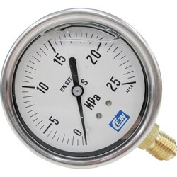 グリセリン入り圧力計 0-25MPa 19-940-2108