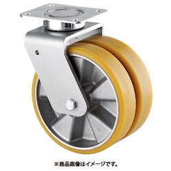 重荷重用高性能双輪キャスター”DELTA TWIN”（ポリウレタン車輪・メンテナンスフリー） Φ125 自在式 9940ITP125P63