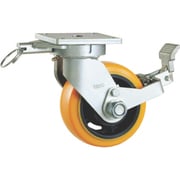 重量用高硬度ウレタン自在車150Φストッパー・旋回ロック付 TDUJ150ST-TL
