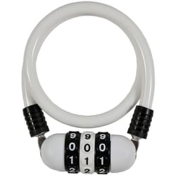 JC-035W 大型ダイヤル式ワイヤー錠 ホワイト 67851