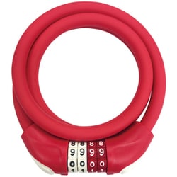 JC-077W 可変ダイヤルワイヤー錠 φ10×900mm レッド 67962