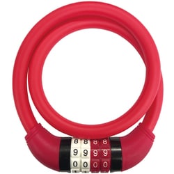 JC-079W 可変ダイヤルワイヤー錠 φ12×900mm レッド 67970