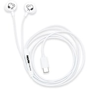 ピーナッツ リモコンマイク付き USB Type-C ステレオイヤホン ホワイト SNGG-156WH