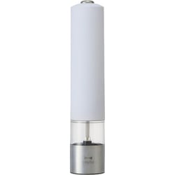 LED ライト 付き スパイス ミル 簡単操作 電池式 挽き目 無段階調整 ホワイト BHK223-WH