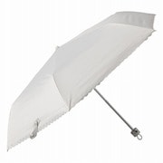 折りたたみ傘 晴雨兼用 HAU スカラップ 55cm 手開き式 UVカット加工 オフホワイト 10002956
