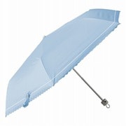 折りたたみ傘 晴雨兼用 HAU スカラップ 55cm 手開き式 UVカット加工 ライトブルー 10002956