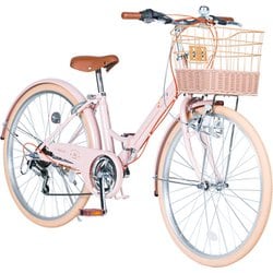 子供用折畳自転車 22インチ 6段ギア ライトピンク GR-APRICOT22