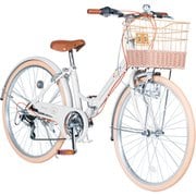 子供用折畳自転車 22インチ 6段ギア ホワイト GR-APRICOT22
