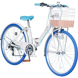 子供用折畳自転車 22インチ 6段ギア ホワイトブルー GR-APRICOT22
