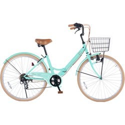 折畳シティサイクル 26インチ 6段ギア ミントクリーム GR-Belinda