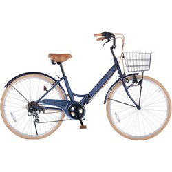 折畳シティサイクル 26インチ 6段ギア プルシャンブルー×クリーム GR-Belinda