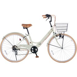 折畳シティサイクル 26インチ 6段ギア サンドベージュクリーム GR-Belinda