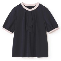 ラッフルタイカットソー（紺/L） レディース LE25S10M