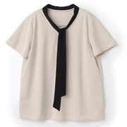 配色ボウタイカットソー(ベージュ/S) レディース LE25S11M