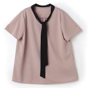 配色ボウタイカットソー(ピンク/L) レディース LE25S11M