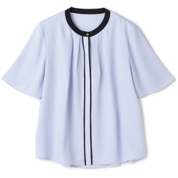 配色バンドカラーブラウス（ブルー/S） レディース LE25S06M
