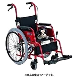 車いす（子供用・アルミ製）背折れ式 レッド KAC-NB32