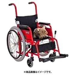 車いす（子供用・アルミ製）背折れ式 レッド KAC-N32