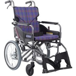 車いす モダン Aスタイル 紫チェックA11 KMD-A16-42-SH