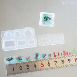 C-878 [シリコーン型 和菓子シリーズ ゼリー型（角・丸）金魚＆水草型付]