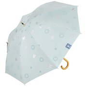 長傘 晴雨兼用 プリント日傘 ムーミン ニョロニョロ 50cm 手開き式 UVカット率99%以上 遮光率99%以上 遮熱効果 はっ水加工 内側黒コーティング加工 UPF50+ 海岸 PTMO-27