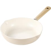 深型フライパン 26cm IH ガス火対応 セラミック ミルクティー COSY-ICE NM-5083