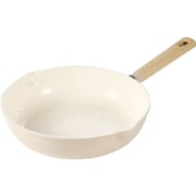 深型フライパン 28cm IH ガス火対応 セラミック ミルクティー COSY-ICE NM-5084