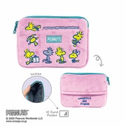 PEANUTS ミニティッシュポーチ付き パスケース 2 ウッドストック&フレンズ