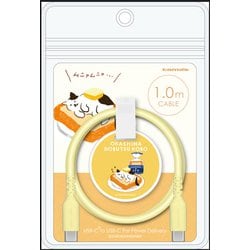 シリコンケーブル USB-C to C 1.0m お菓子などうぶつ工房 ねこ FR-H304CC10Y-OD