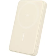 マグネット式 ワイヤレスモバイルバッテリー 5000mAh Qi2 MagSafe対応 Qi2認証品 2年保証 アーモンドミルク MOT-MBQI5001-AM