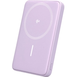 マグネット式 ワイヤレスモバイルバッテリー 5000mAh Qi2 MagSafe対応 Qi2認証品 2年保証 ペールアイリス MOT-MBQI5001-PU