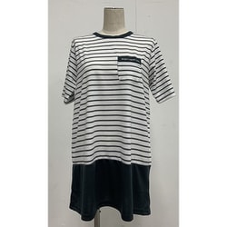 MICHIKO LONDON 半袖ポケット付きボーダーチュニック ダークグレー L 452529