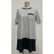 MICHIKO LONDON 半袖ポケット付きボーダーチュニック ダークグレー L 452529