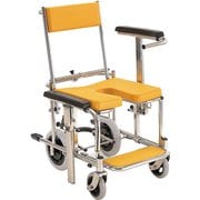 シャワー用車いす(コンパクト) イエロー KS3(ステンレスセイ)