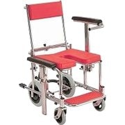 シャワー用車いす(コンパクト) レッド KS3(ステンレスセイ)