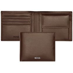 二つ折り財布 ダークブラウン 小銭入れ付き HLM403Y