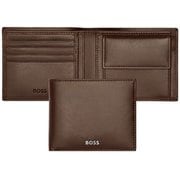 二つ折り財布 ダークブラウン 小銭入れ付き HLM403Y