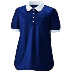 レディスニットシャツ L ネイビー KZN239-18