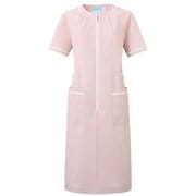 ワンピース 半袖 M ピンクベージュ×オフホワイト 783-44