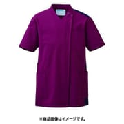 スクラブジャケット 半袖(男女兼用) S ワイン×ネイビー 766-45