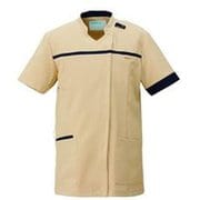 スクラブジャケット 半袖 3L シャンパーニュ×ネイビー KZN706-40