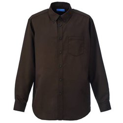 マルチボタンダウンシャツ長袖 M ブラウン KZN105-84