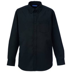 マルチボタンダウンシャツ長袖 M ブラック KZN105-85