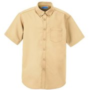 マルチボタンダウンシャツ半袖 M ベージュ KZN106-86