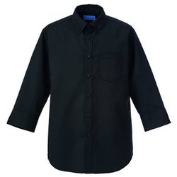 マルチボタンダウンシャツ七分袖 SS ブラック KZN107-85