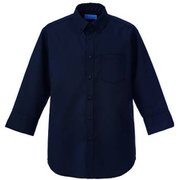 マルチボタンダウンシャツ七分袖 M ネイビー KZN107-88